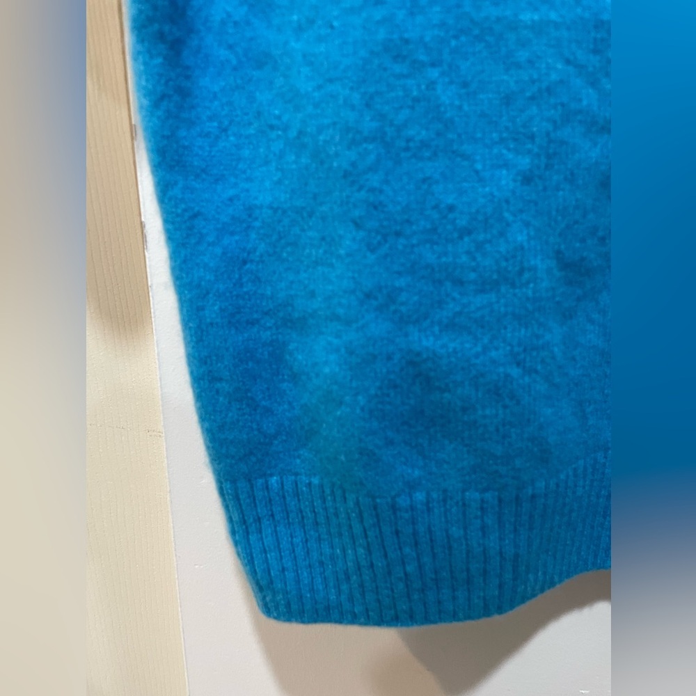 Zara turquoise 100% wool short sleeve top size small - Picture 4 of 5